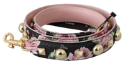 Dolce & Gabbana Pink Floral Leather Stud Accessory Shoulder Strap - ACCEXO
