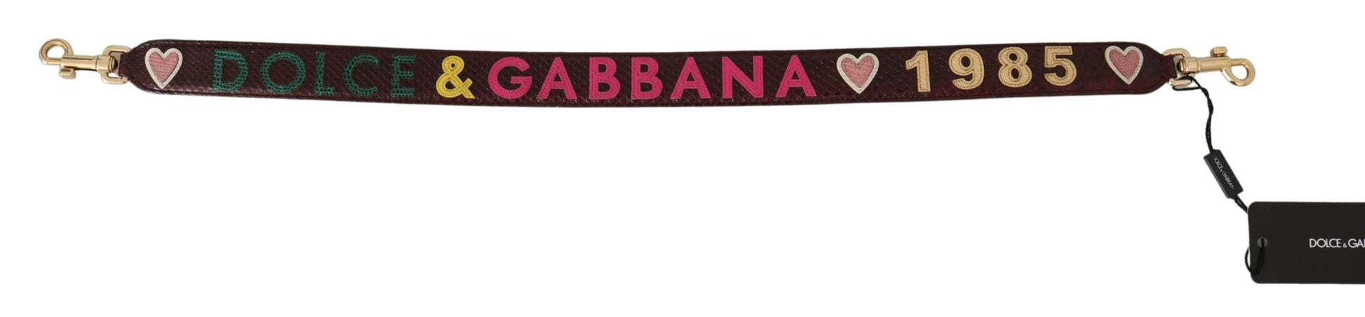 Dolce & Gabbana Bordeaux Exotic Skin Leather Belt Shoulder Strap - ACCEXO
