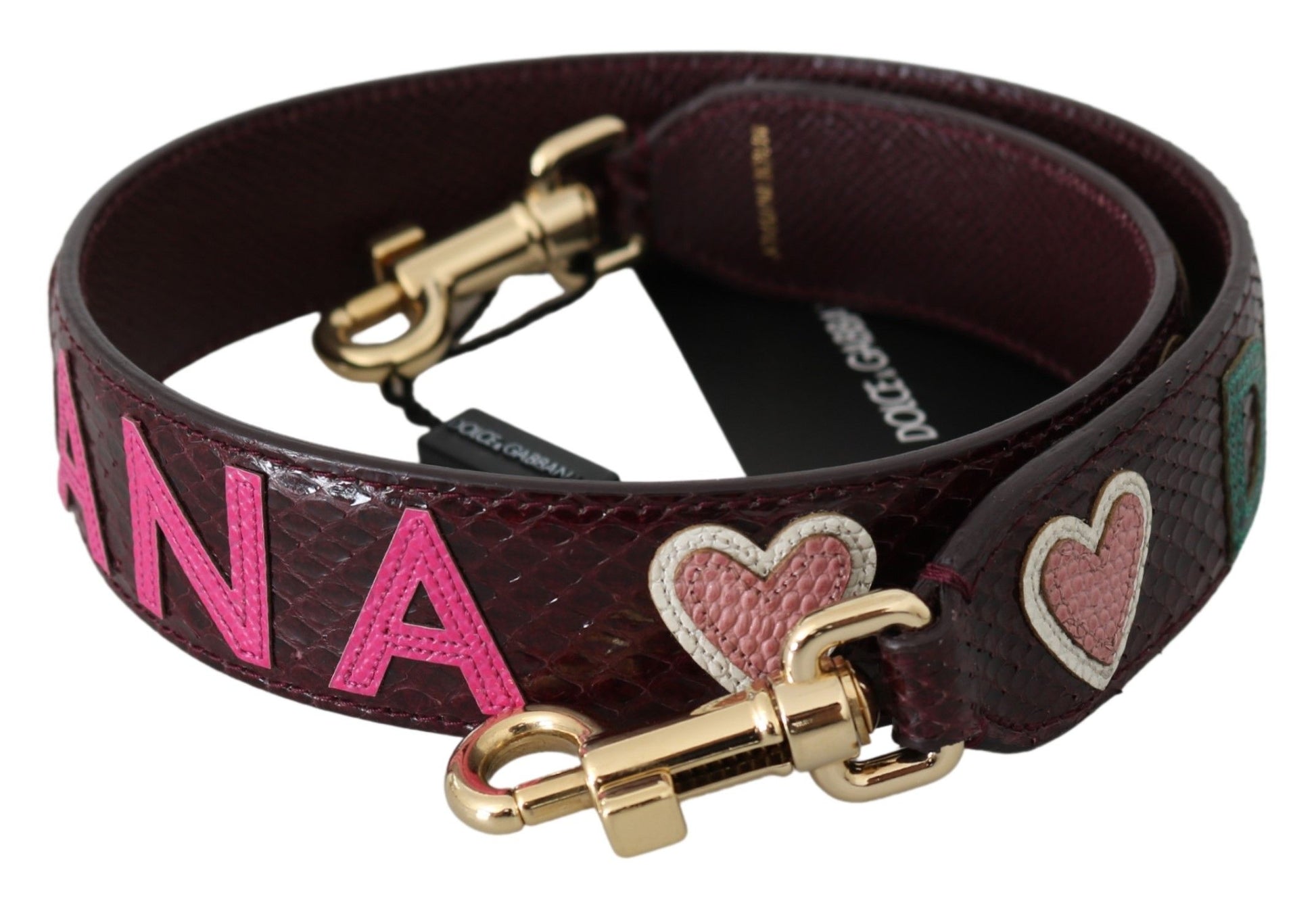 Dolce & Gabbana Bordeaux Exotic Skin Leather Belt Shoulder Strap - ACCEXO