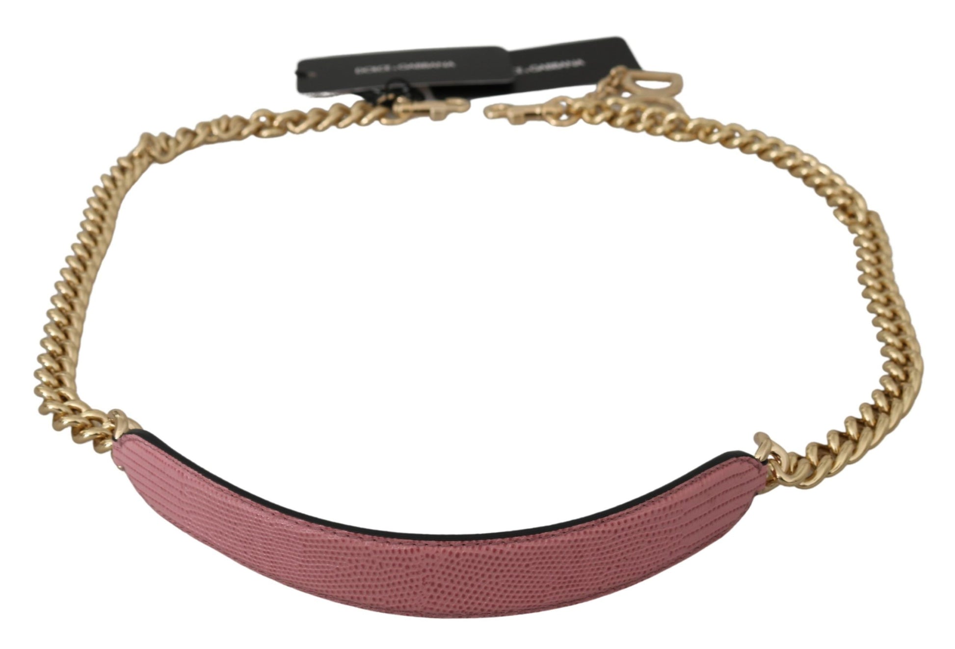 Dolce & Gabbana Pink Leather Gold Chain Accessory Shoulder Strap - ACCEXO
