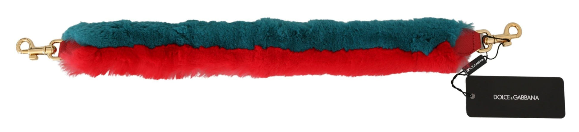 Dolce & Gabbana Red Blue Rabbit Fur Leather Shoulder Strap - ACCEXO