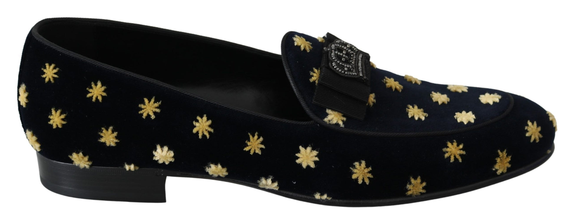 Dolce & Gabbana Elegant Velvet Crown Embroidery Loafers - ACCEXO