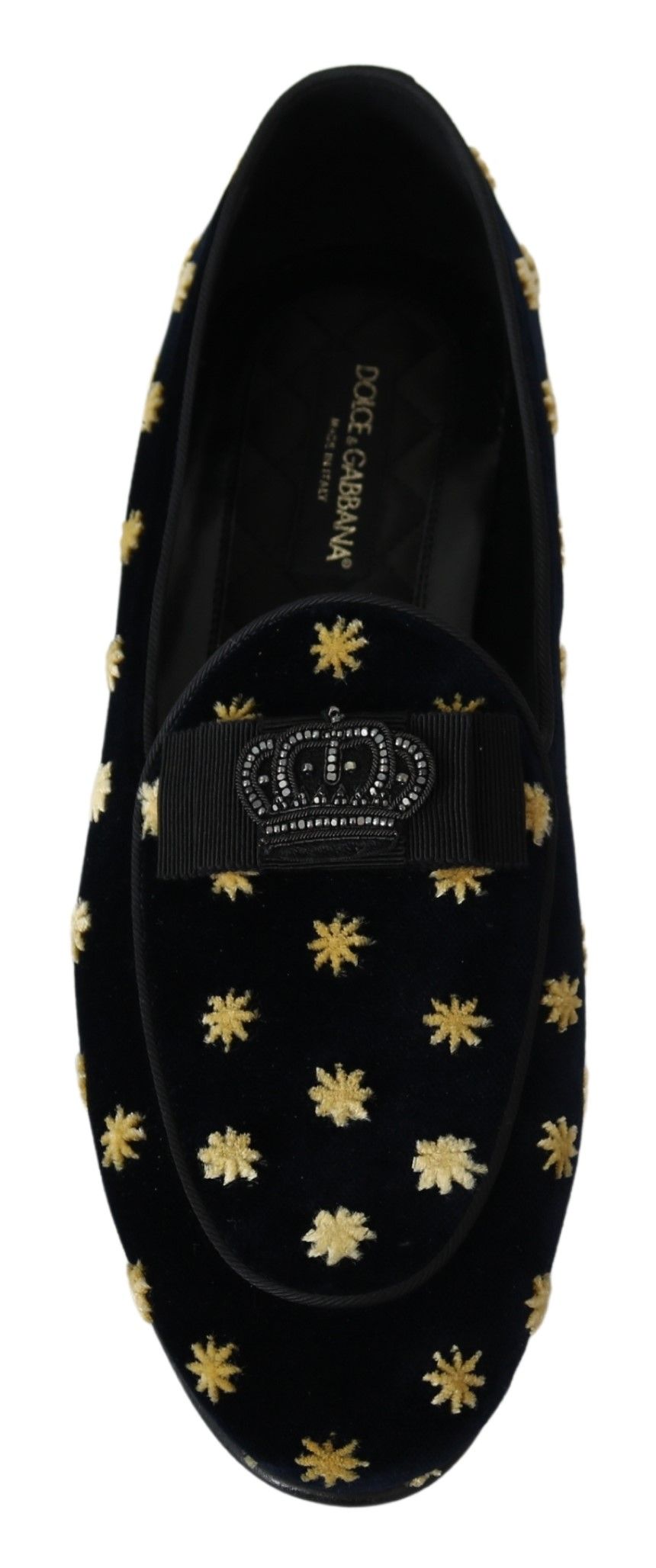 Dolce & Gabbana Elegant Velvet Crown Embroidery Loafers - ACCEXO