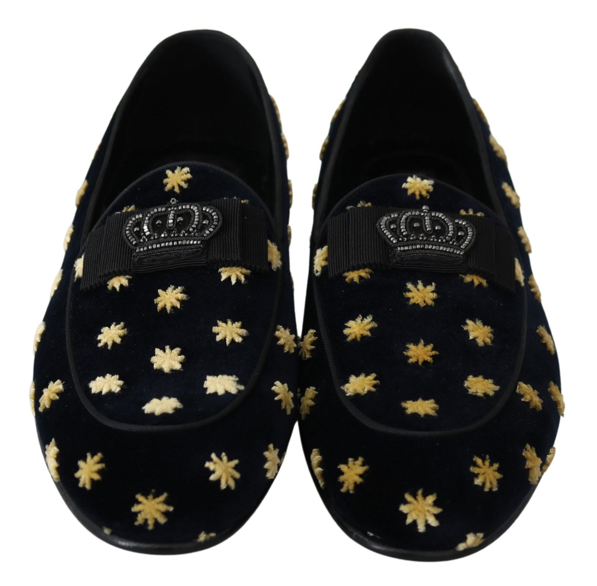 Dolce & Gabbana Elegant Velvet Crown Embroidery Loafers - ACCEXO