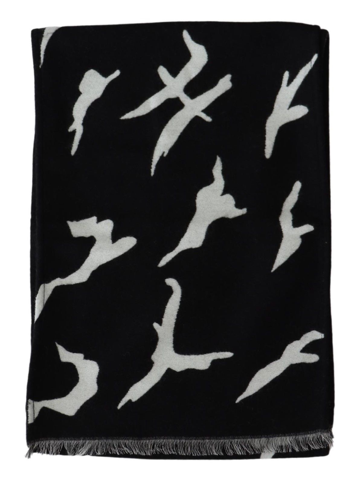 Givenchy Elegant Unisex Wool-Silk Scarf in Black & White - ACCEXO