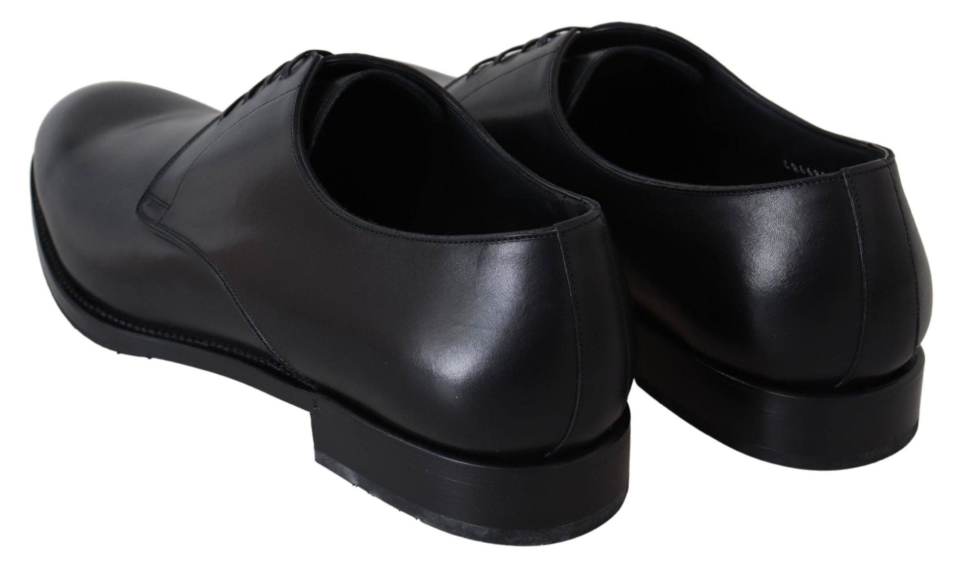 Dolce & Gabbana Elegant Black Leather Derby Dress Shoes - ACCEXO
