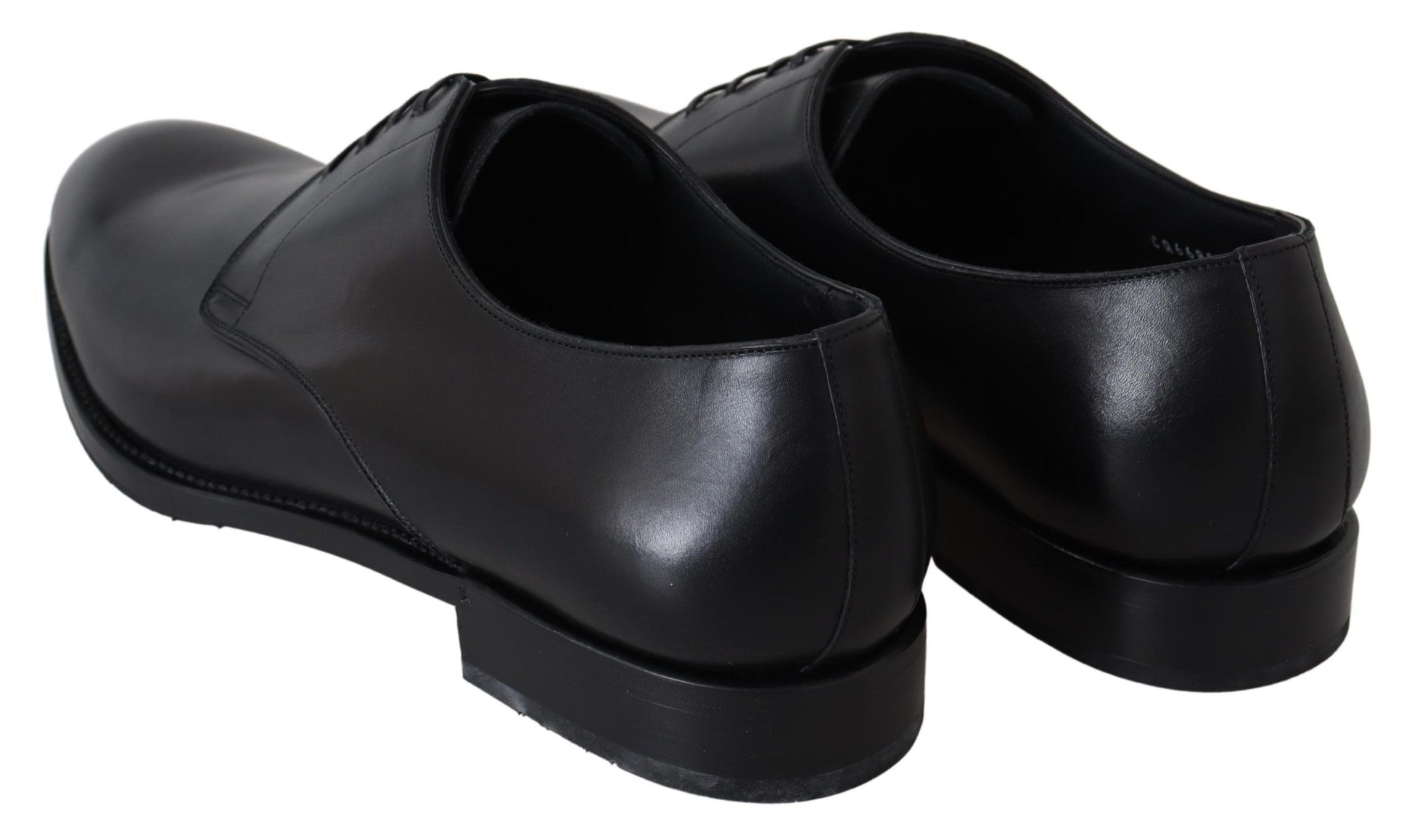 Dolce & Gabbana Elegant Black Leather Derby Dress Shoes - ACCEXO