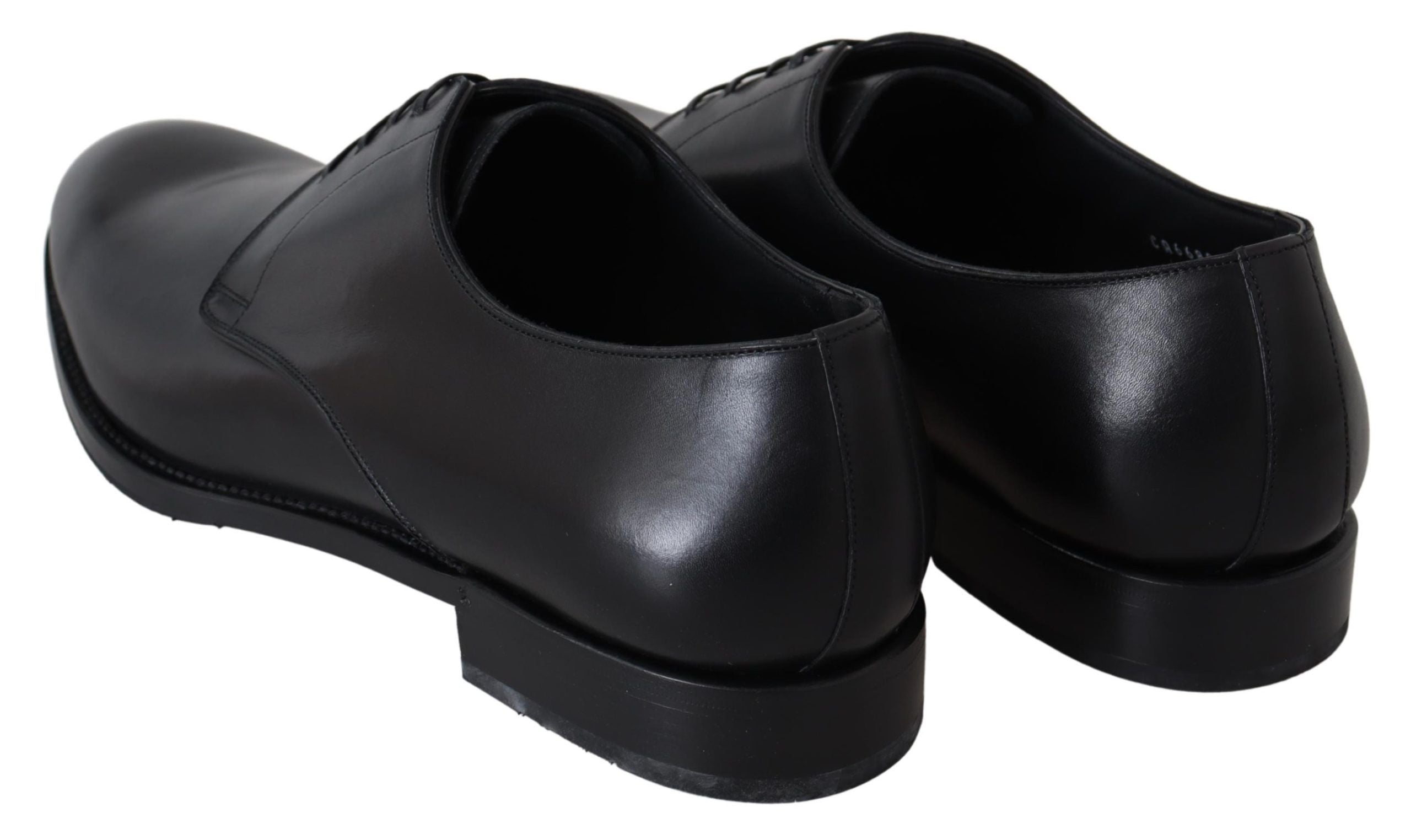 Dolce & Gabbana Elegant Black Leather Derby Dress Shoes - ACCEXO