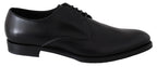 Dolce & Gabbana Elegant Black Leather Derby Dress Shoes - ACCEXO