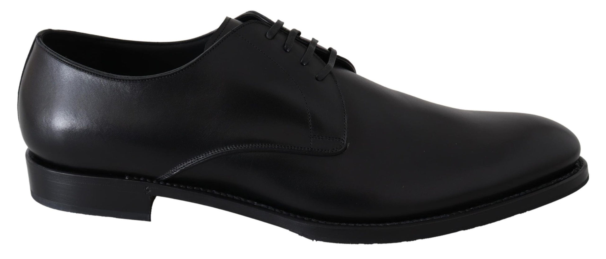Dolce & Gabbana Elegant Black Leather Derby Dress Shoes - ACCEXO