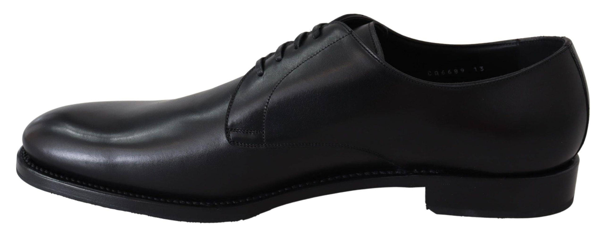 Dolce & Gabbana Elegant Black Leather Derby Dress Shoes - ACCEXO