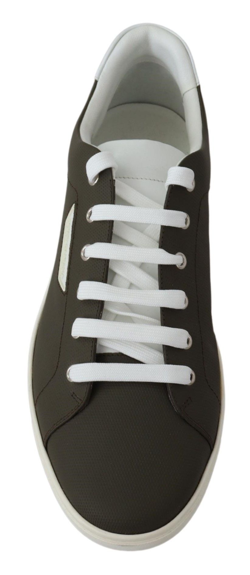Dolce & Gabbana Sleek White Leather Low Top Sneakers - ACCEXO