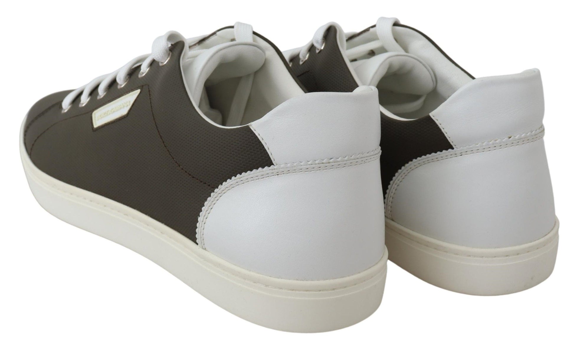 Dolce & Gabbana Sleek White Leather Low Top Sneakers - ACCEXO