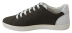 Dolce & Gabbana Sleek White Leather Low Top Sneakers - ACCEXO