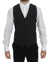 Dolce & Gabbana Elegant Gray Wool Blend Dress Vest - ACCEXO