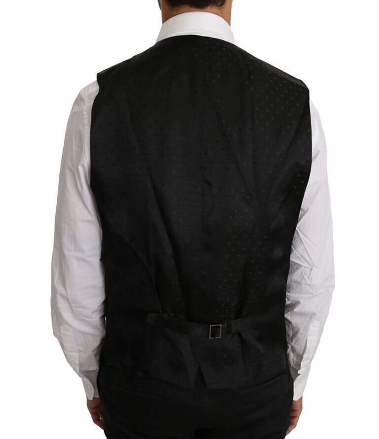Dolce & Gabbana Elegant Black Formal Wool Blend Vest - ACCEXO