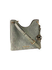 Michael Kors Joan Large Perforated Suede Leather Slouchy Messenger Handbag (Army Green) - ACCEXO