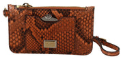 Dolce & Gabbana Elegant Python Patterned Leather Wristlet - ACCEXO