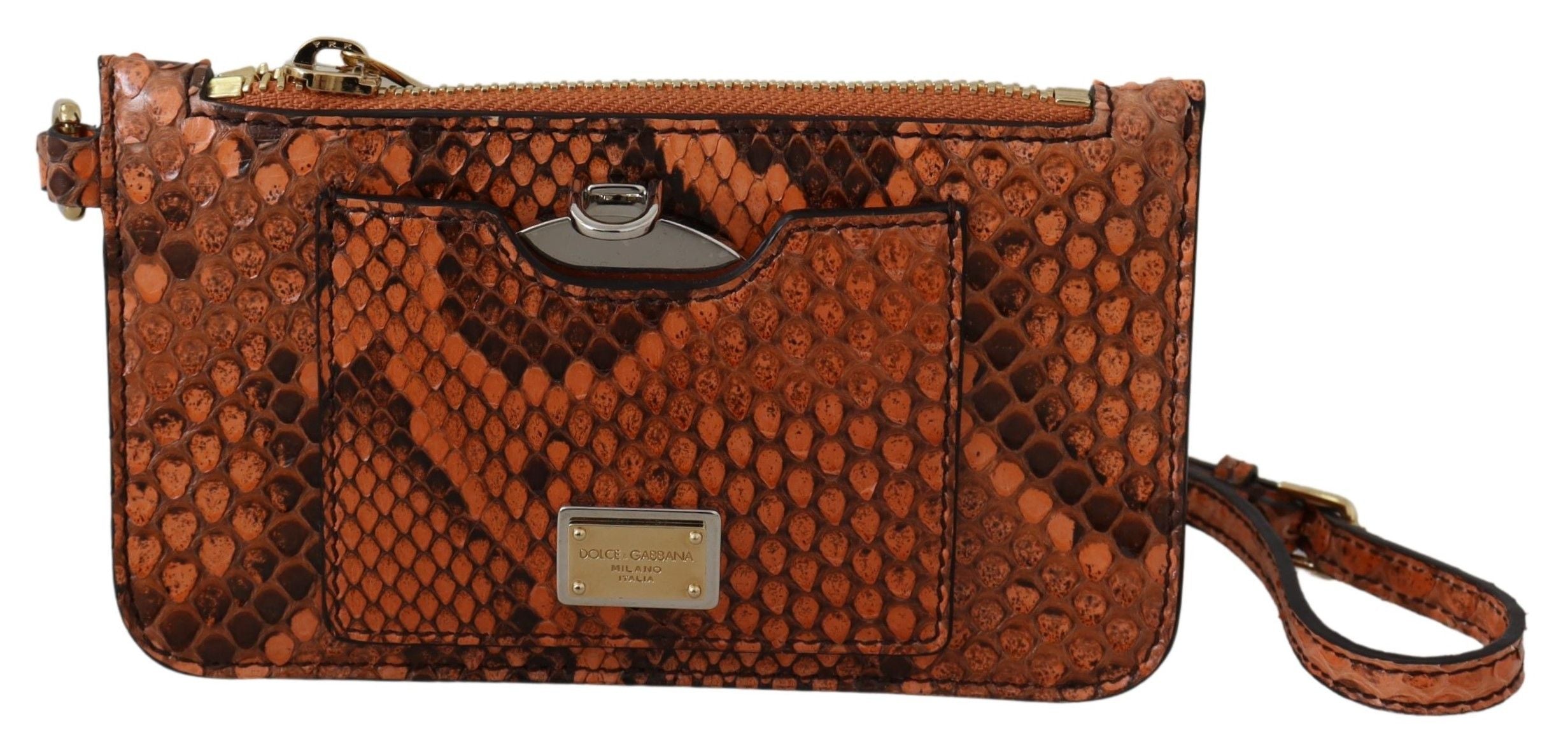 Dolce & Gabbana Elegant Python Patterned Leather Wristlet - ACCEXO