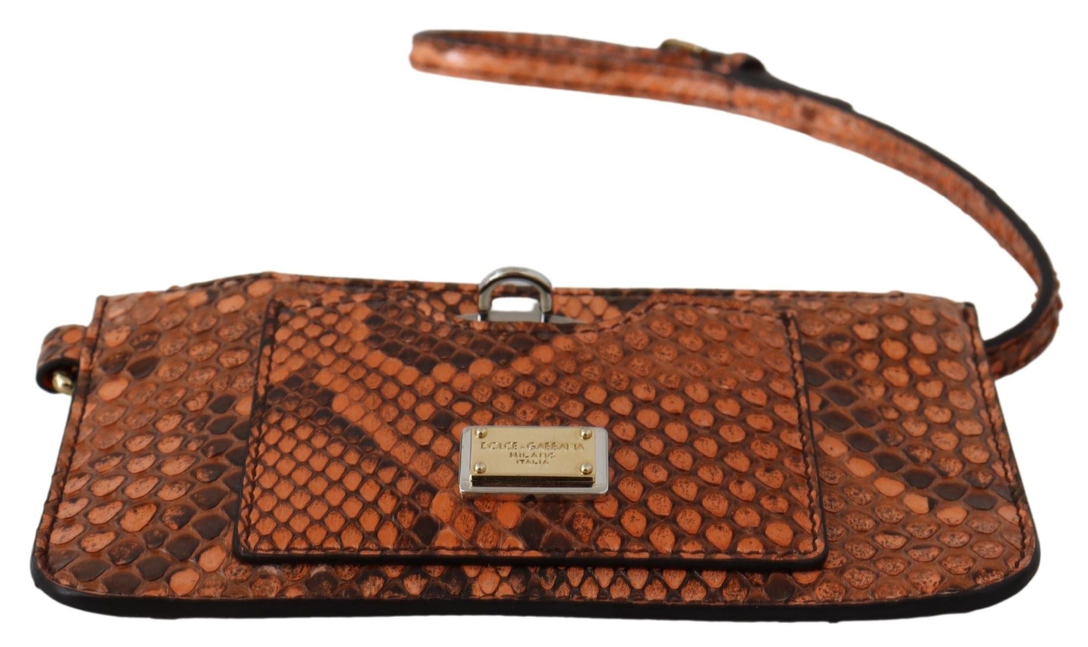 Dolce & Gabbana Elegant Python Patterned Leather Wristlet - ACCEXO