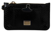 Dolce & Gabbana Elegant Python Pattern Leather Wristlet Wallet - ACCEXO