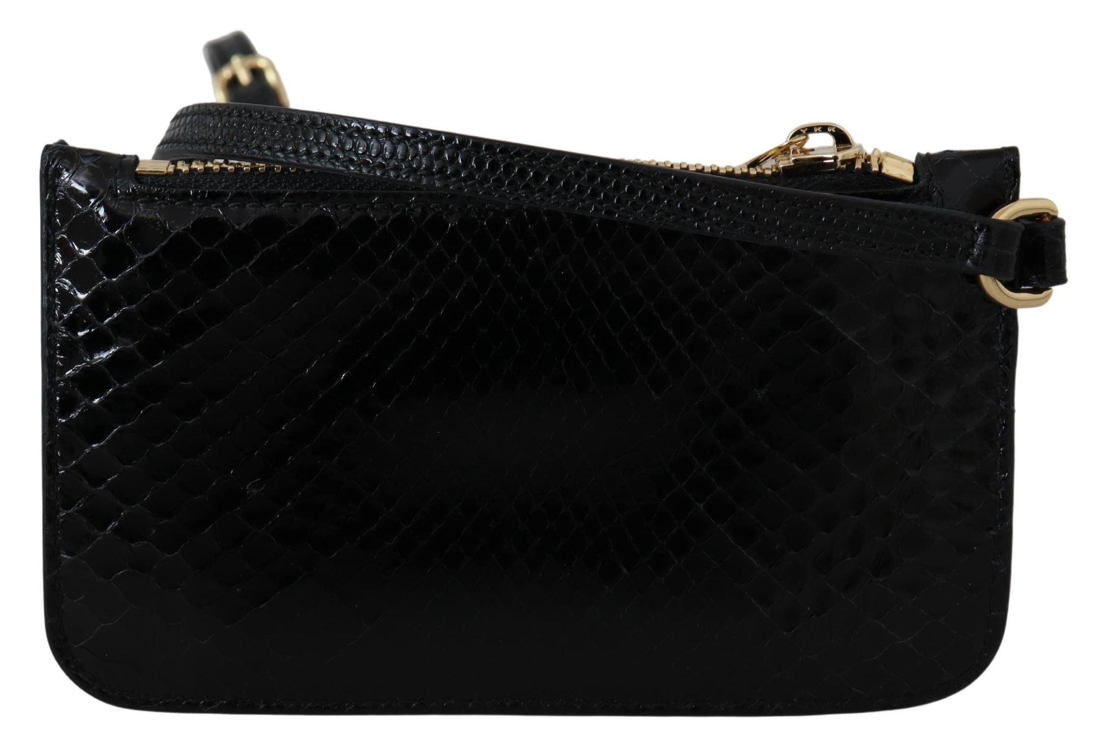 Dolce & Gabbana Elegant Python Pattern Leather Wristlet Wallet - ACCEXO