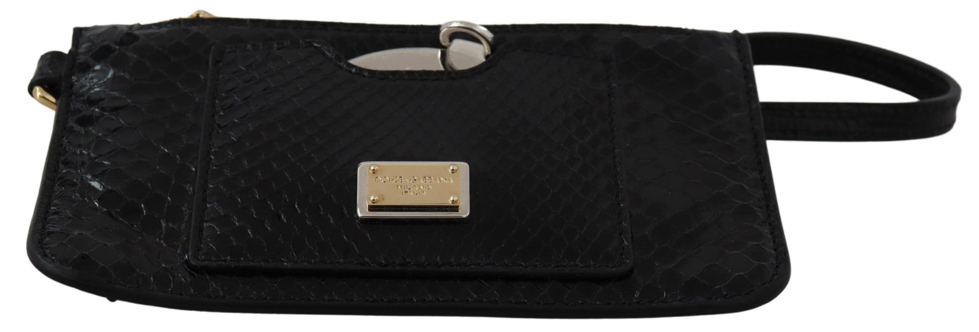 Dolce & Gabbana Elegant Python Pattern Leather Wristlet Wallet - ACCEXO
