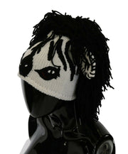 Dolce & Gabbana Black White Knitted Cashmere Animal Design Hat for Women