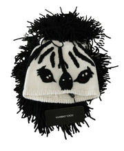 Dolce & Gabbana Black and White Knitted Cashmere Beanie - ACCEXO