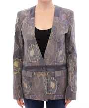 Roberto Fragata Chic Silk Floral One-Button Blazer - ACCEXO