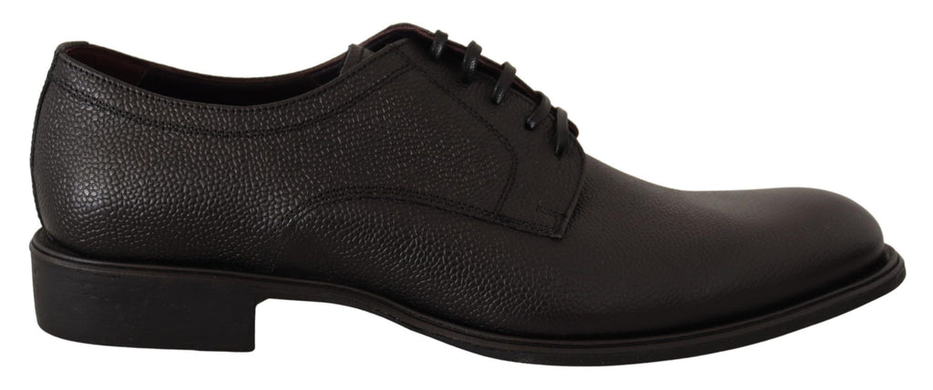 Dolce & Gabbana Elegant Black Leather Derby Dress Shoes - ACCEXO