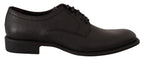 Dolce & Gabbana Elegant Black Leather Derby Dress Shoes - ACCEXO