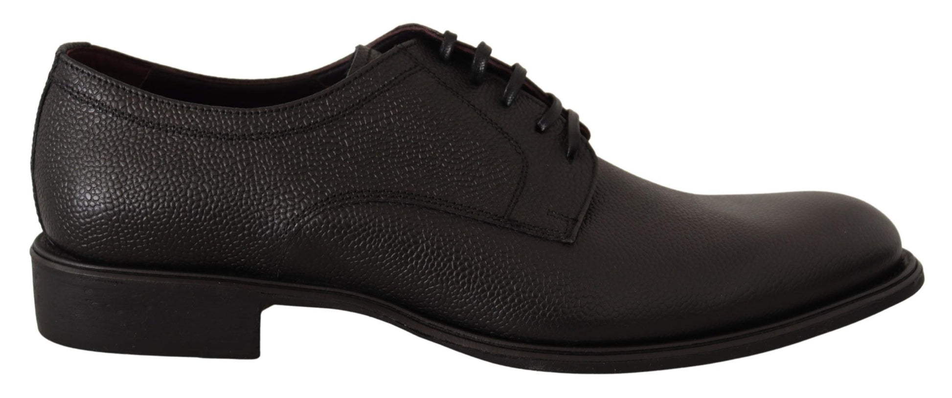 Dolce & Gabbana Elegant Black Leather Derby Dress Shoes - ACCEXO