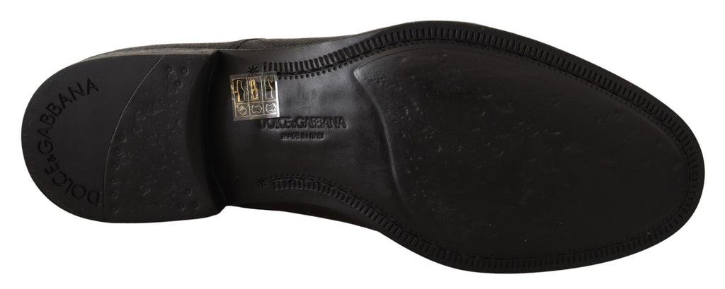 Dolce & Gabbana Elegant Black Leather Derby Dress Shoes - ACCEXO