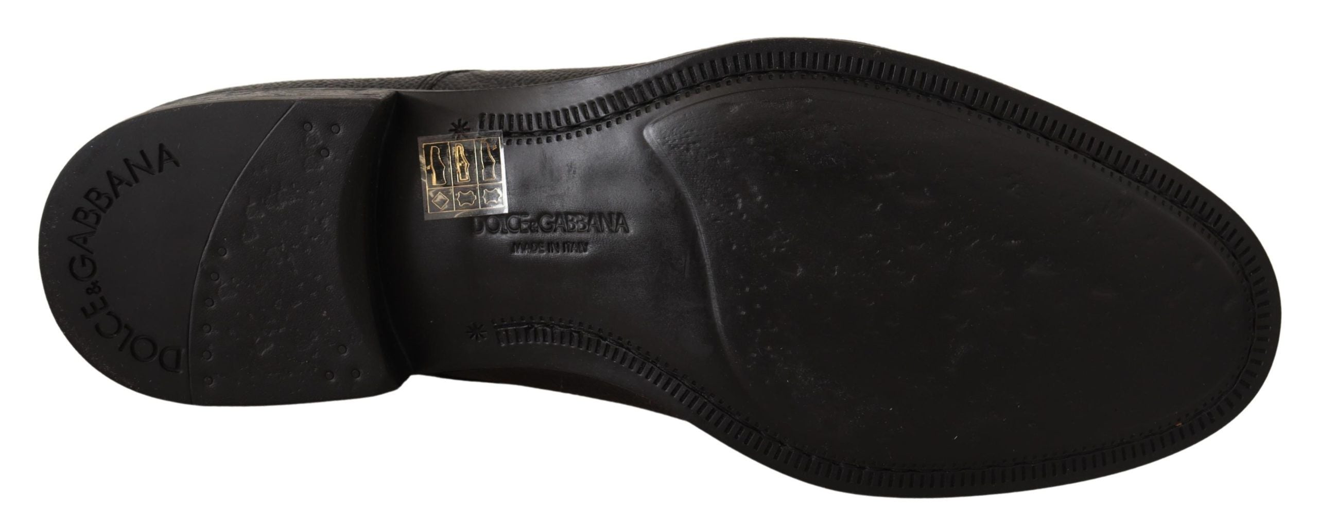 Dolce & Gabbana Elegant Black Leather Derby Dress Shoes - ACCEXO