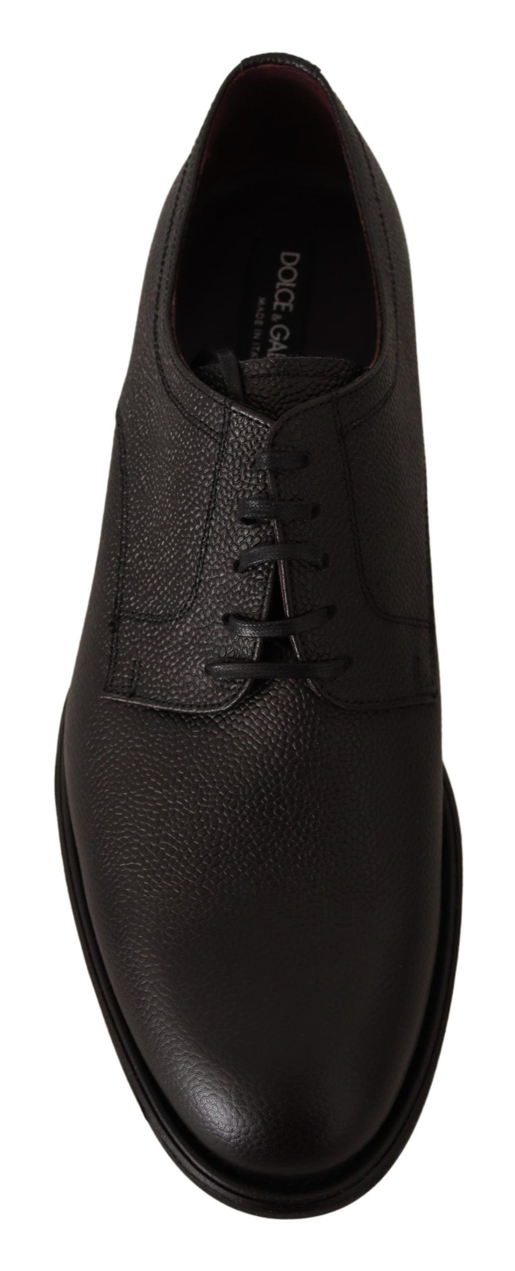 Dolce & Gabbana Elegant Black Leather Derby Dress Shoes - ACCEXO