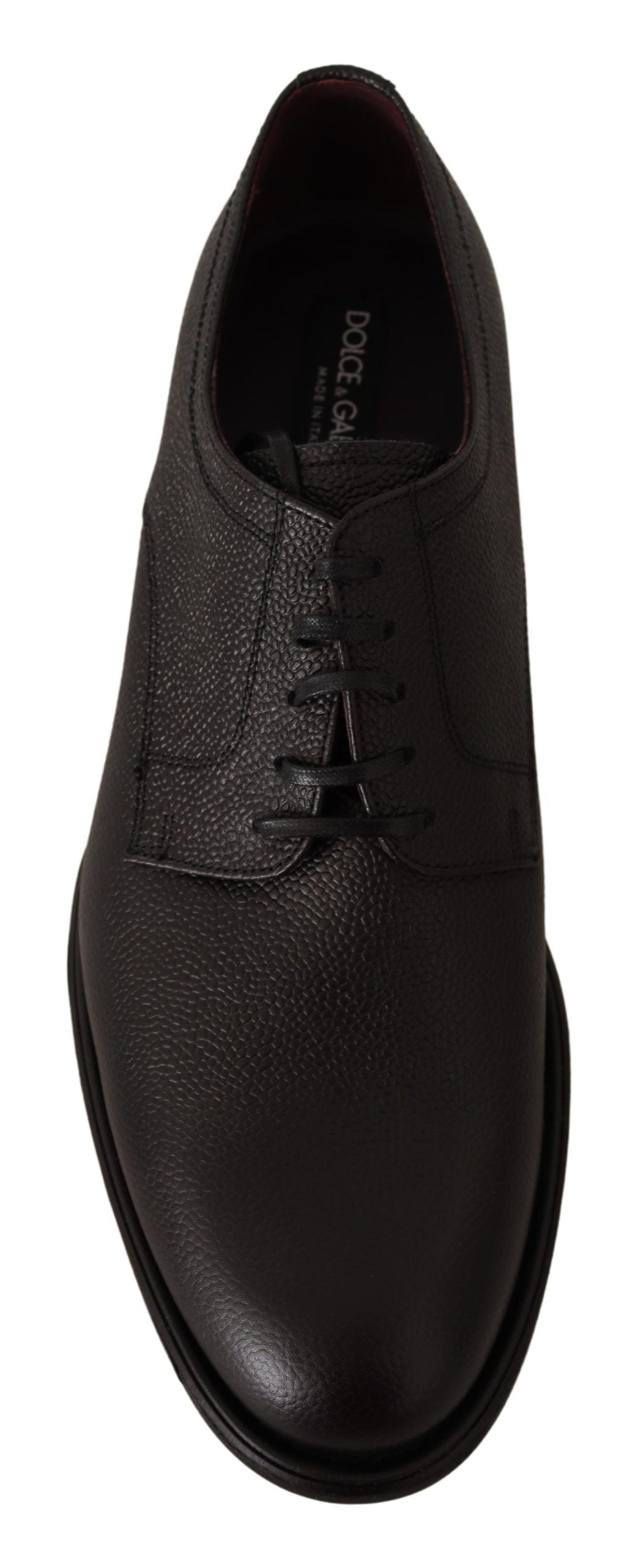 Dolce & Gabbana Elegant Black Leather Derby Dress Shoes - ACCEXO