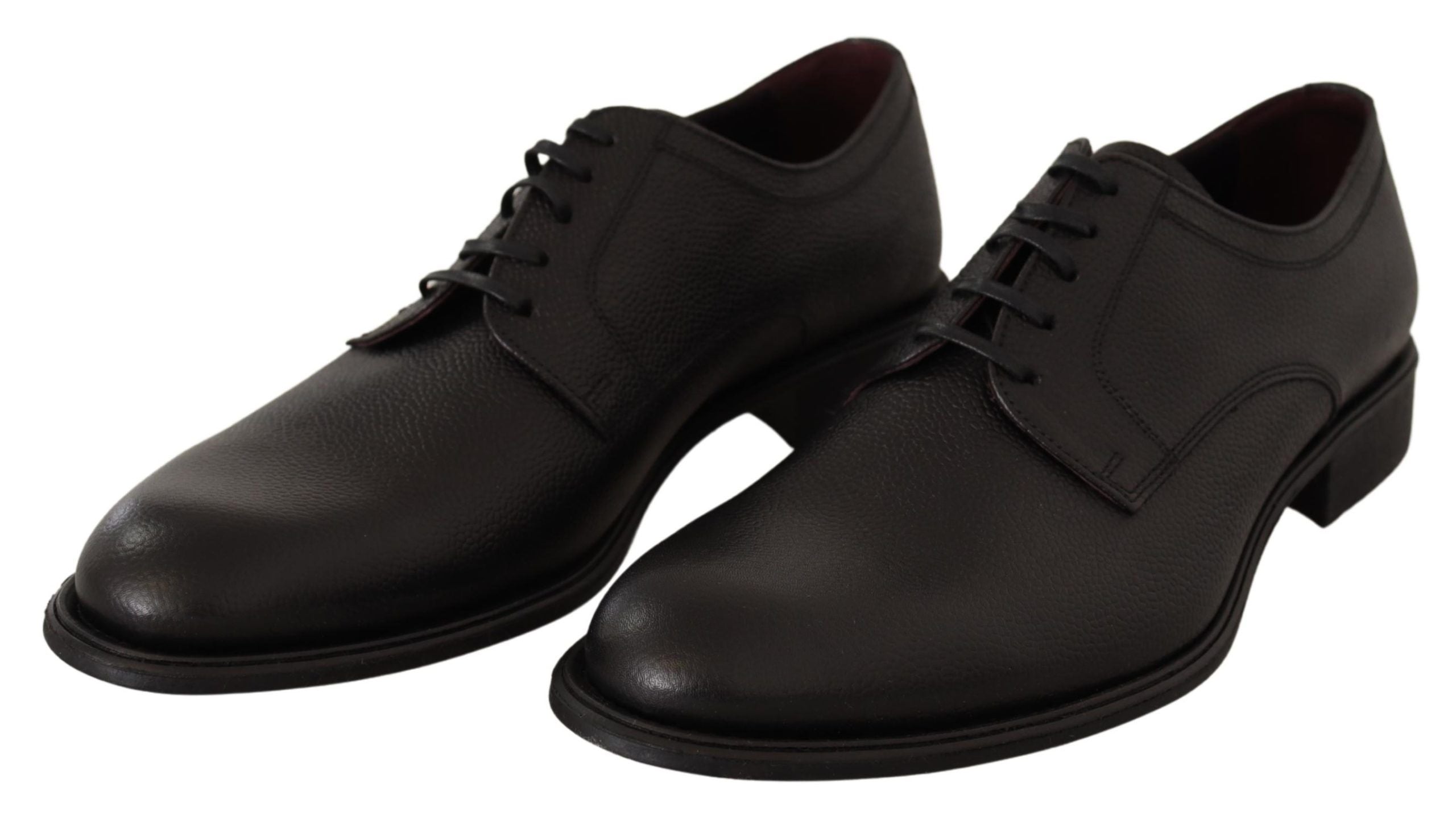 Dolce & Gabbana Elegant Black Leather Derby Dress Shoes - ACCEXO