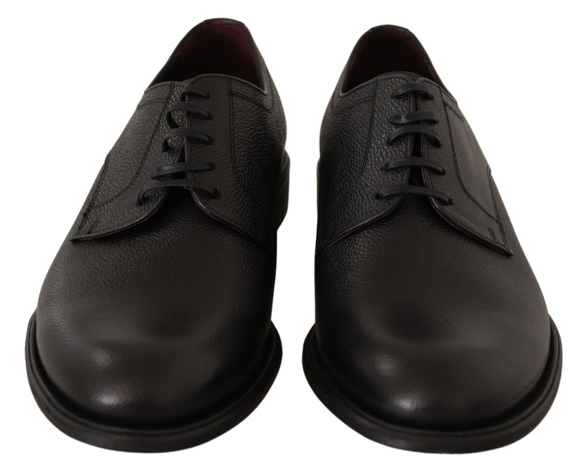 Dolce & Gabbana Elegant Black Leather Derby Dress Shoes - ACCEXO