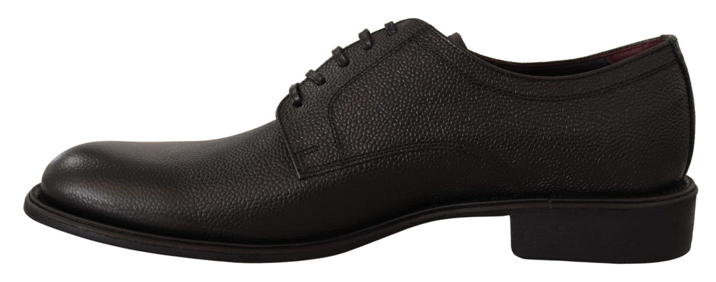 Dolce & Gabbana Elegant Black Leather Derby Dress Shoes - ACCEXO