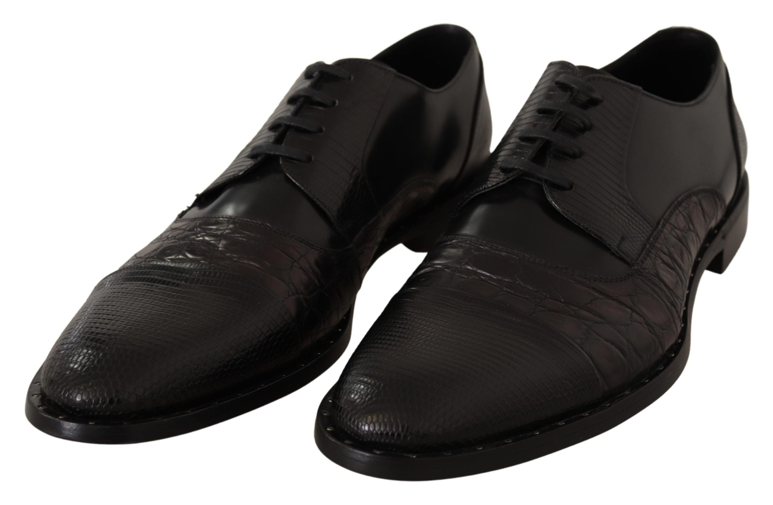Dolce & Gabbana Elegant Black Derby Oxford Wingtips - ACCEXO