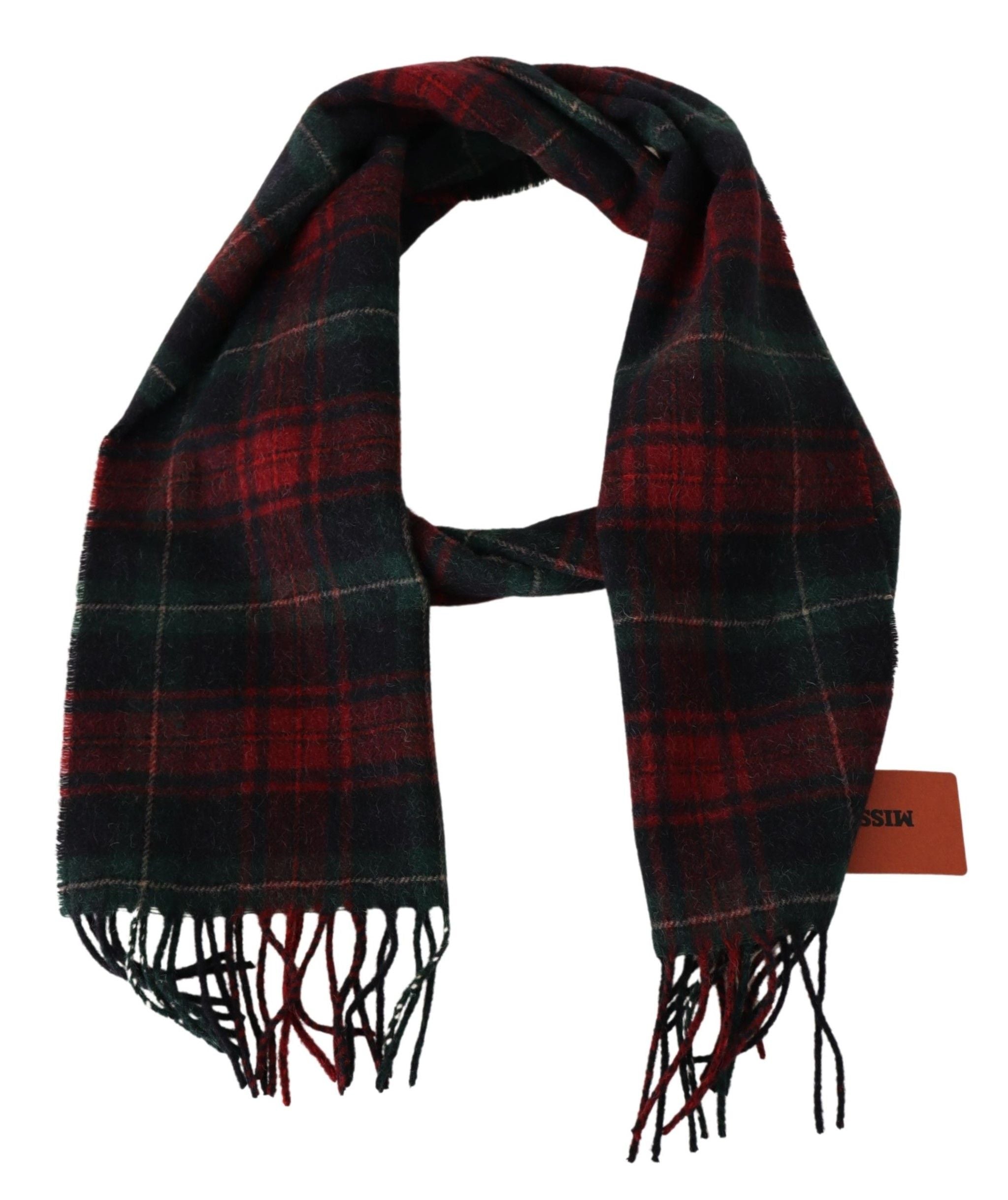 Missoni Elegant Check Wool Scarf with Logo Embroidery - ACCEXO