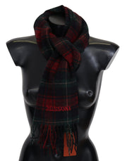 Missoni Elegant Check Wool Scarf with Logo Embroidery - ACCEXO
