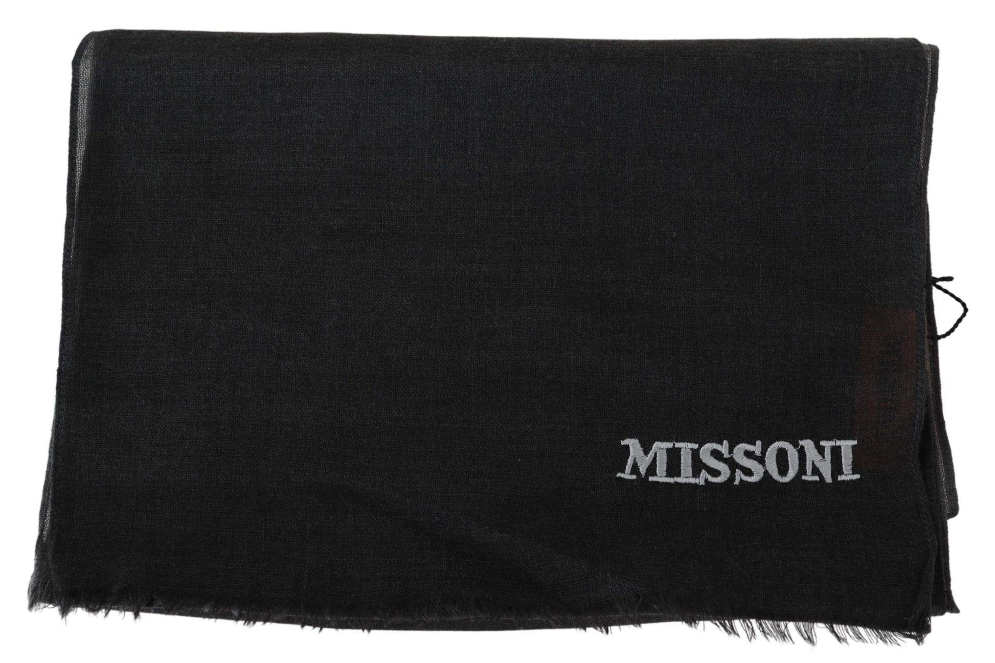 Missoni Elegant Black Wool Scarf with Fringes - ACCEXO