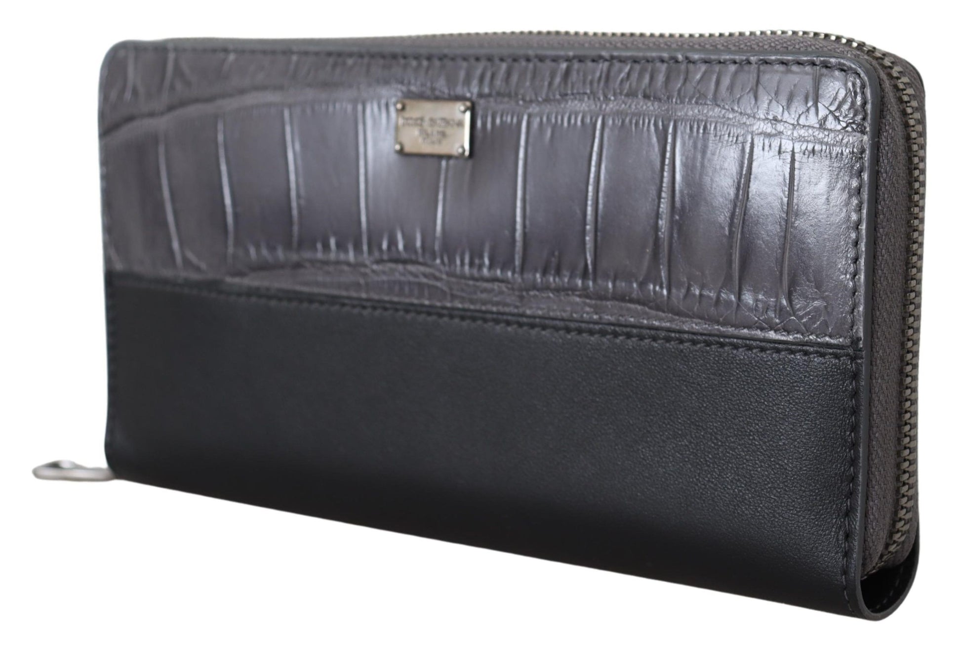 Dolce & Gabbana Elegant Textured Leather Zip-Around Wallet - ACCEXO