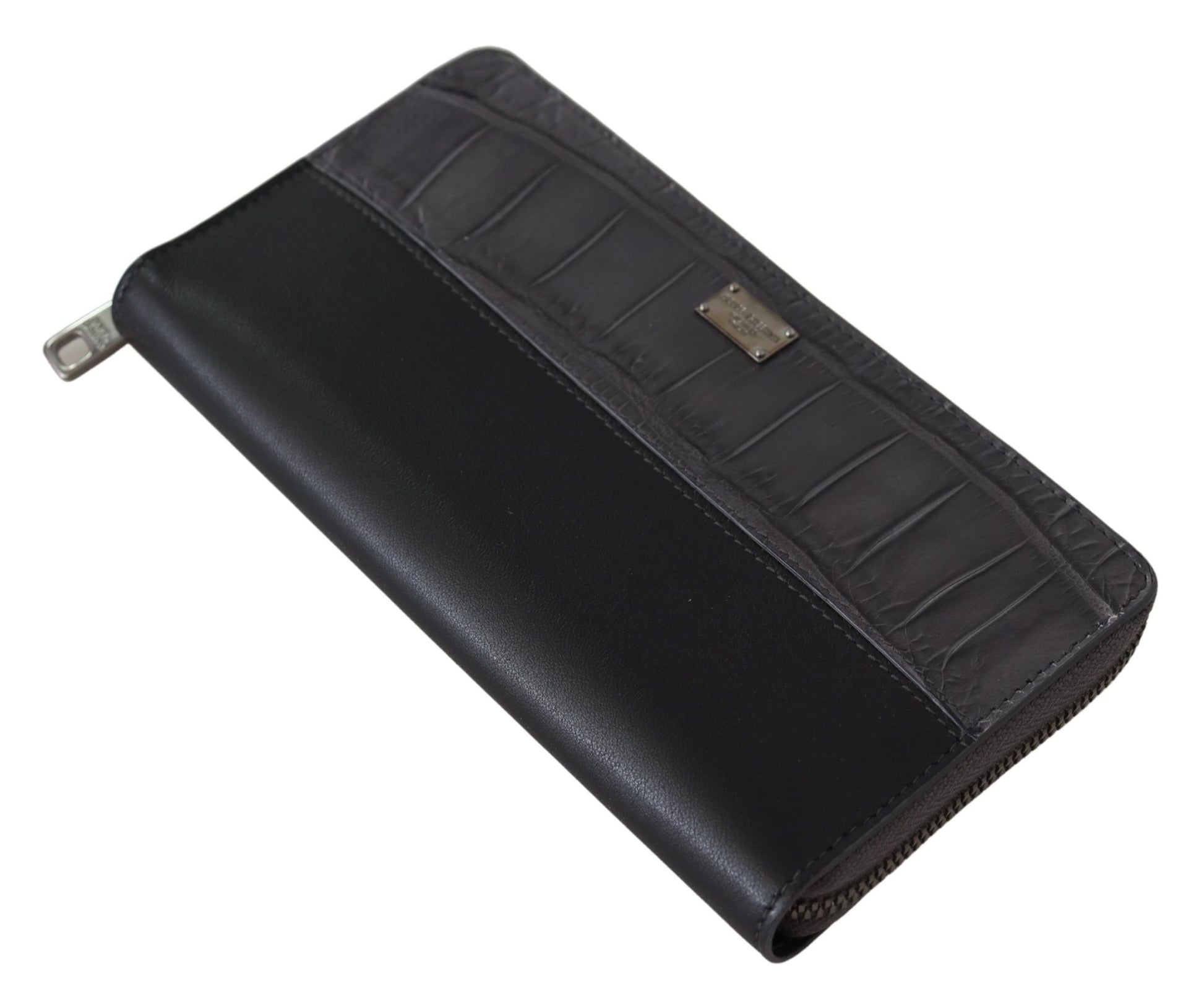 Dolce & Gabbana Elegant Textured Leather Zip-Around Wallet - ACCEXO