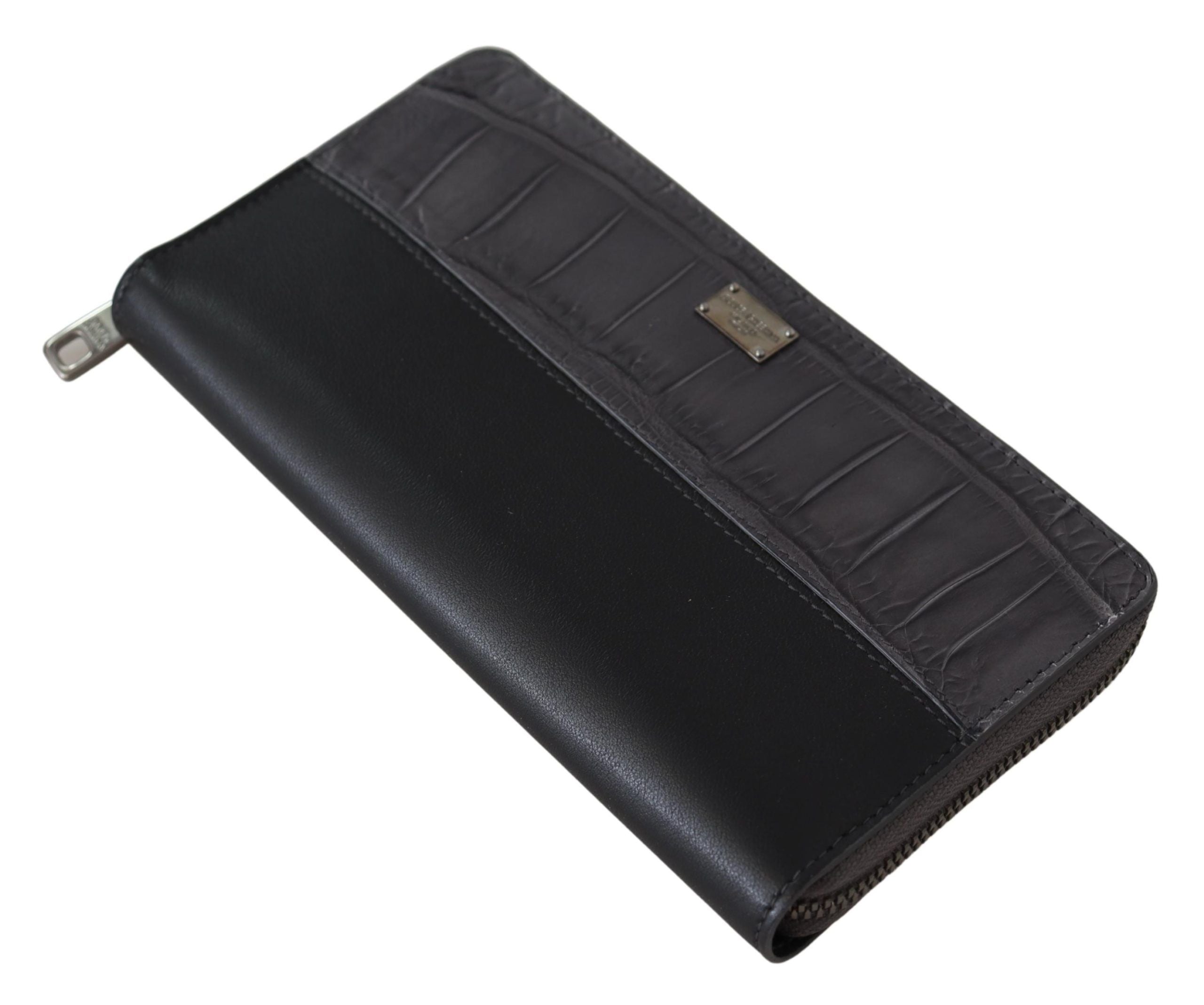 Dolce & Gabbana Elegant Textured Leather Zip-Around Wallet - ACCEXO