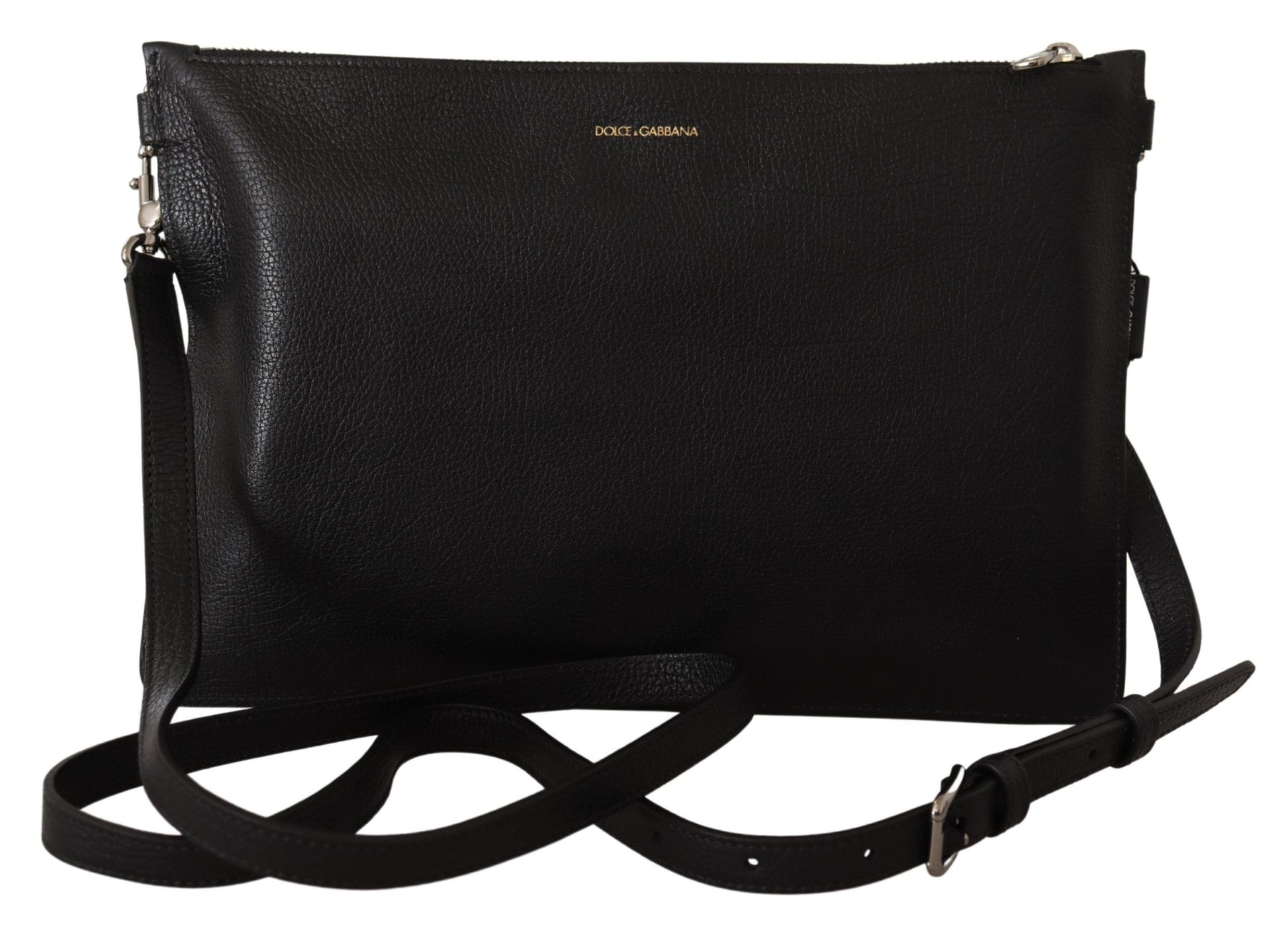 Dolce & Gabbana Elegant Black Leather Sling Shoulder Bag - ACCEXO