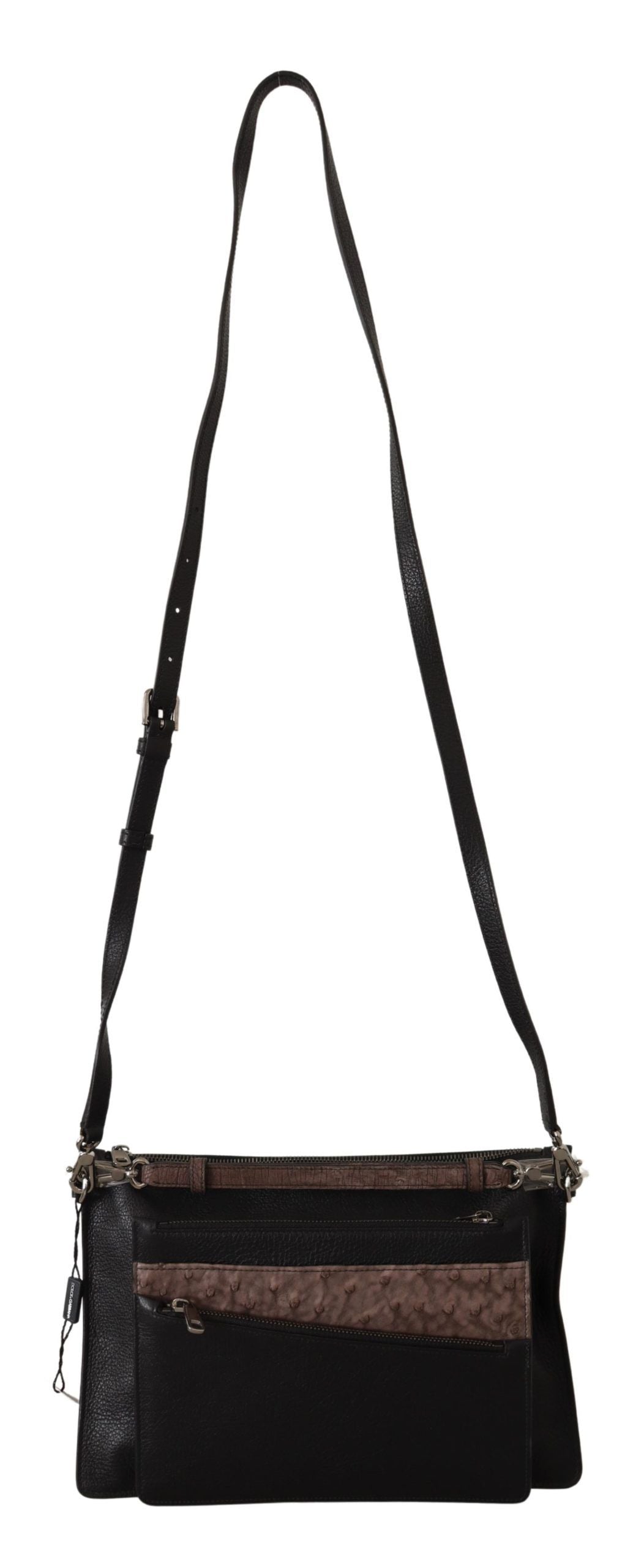 Dolce & Gabbana Elegant Black Leather Sling Shoulder Bag - ACCEXO