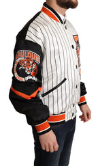 Dolce & Gabbana Regal Lion Bomber Jacket in White - ACCEXO